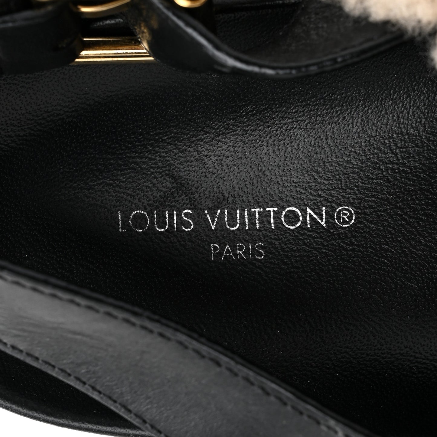 Shearling Paseo Sandals 40 Black