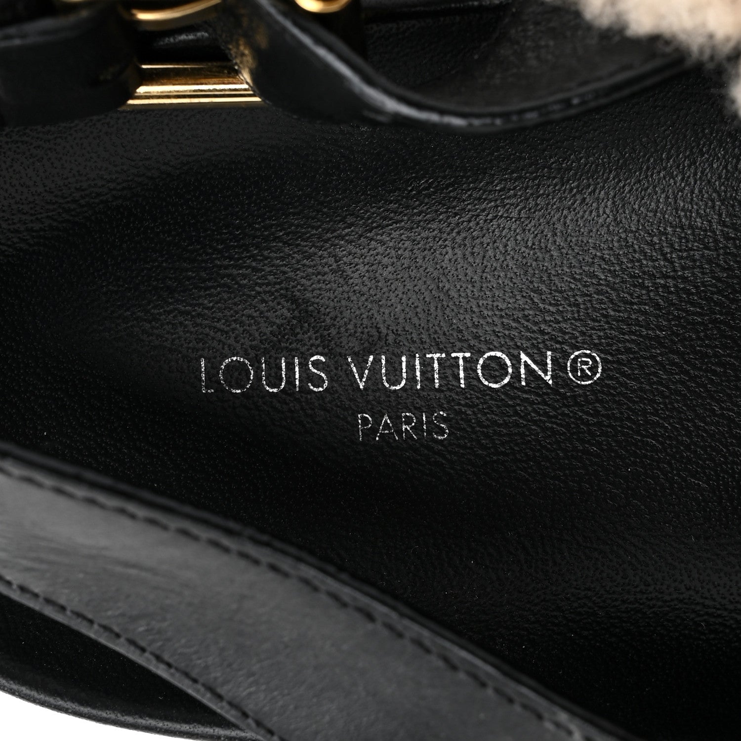 Louis Vuitton Shearling Paseo Sandals 40 Black 8 of 11