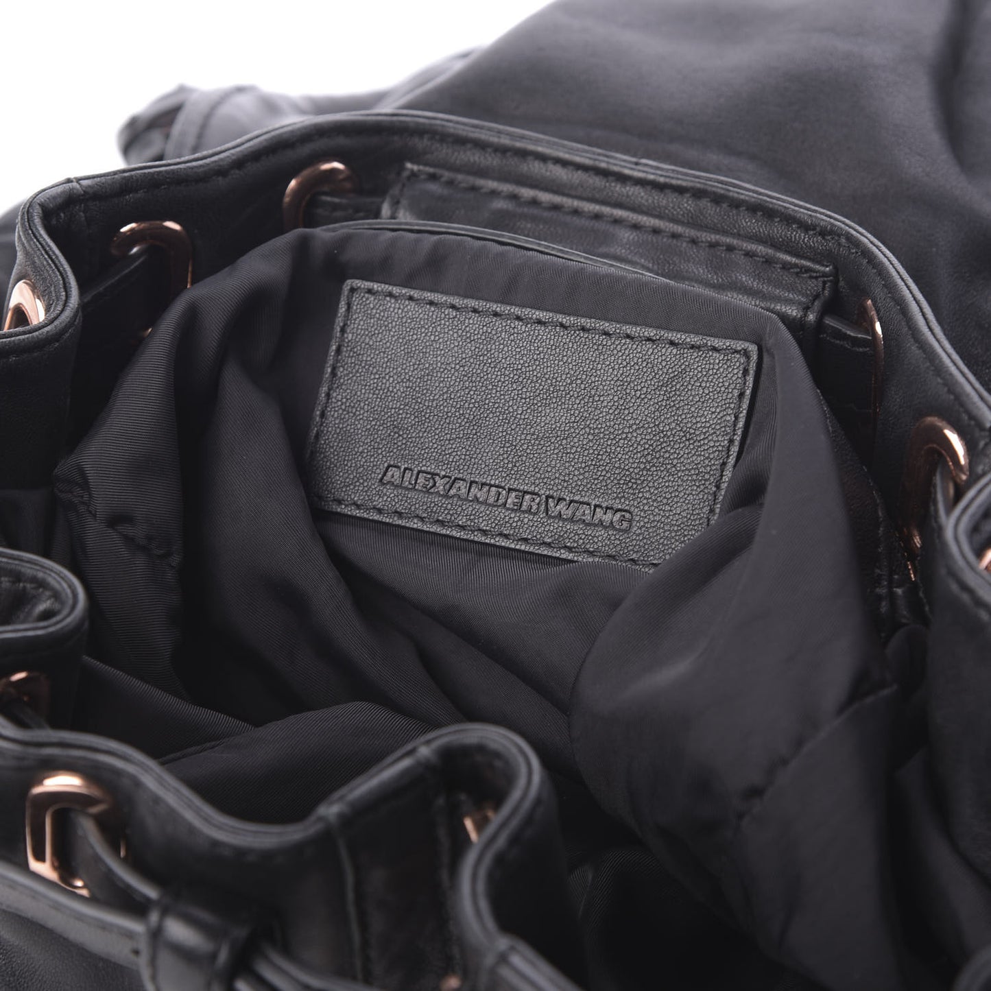 Lambskin Marti Backpack Bag Washed Black Rose Gold Hardware