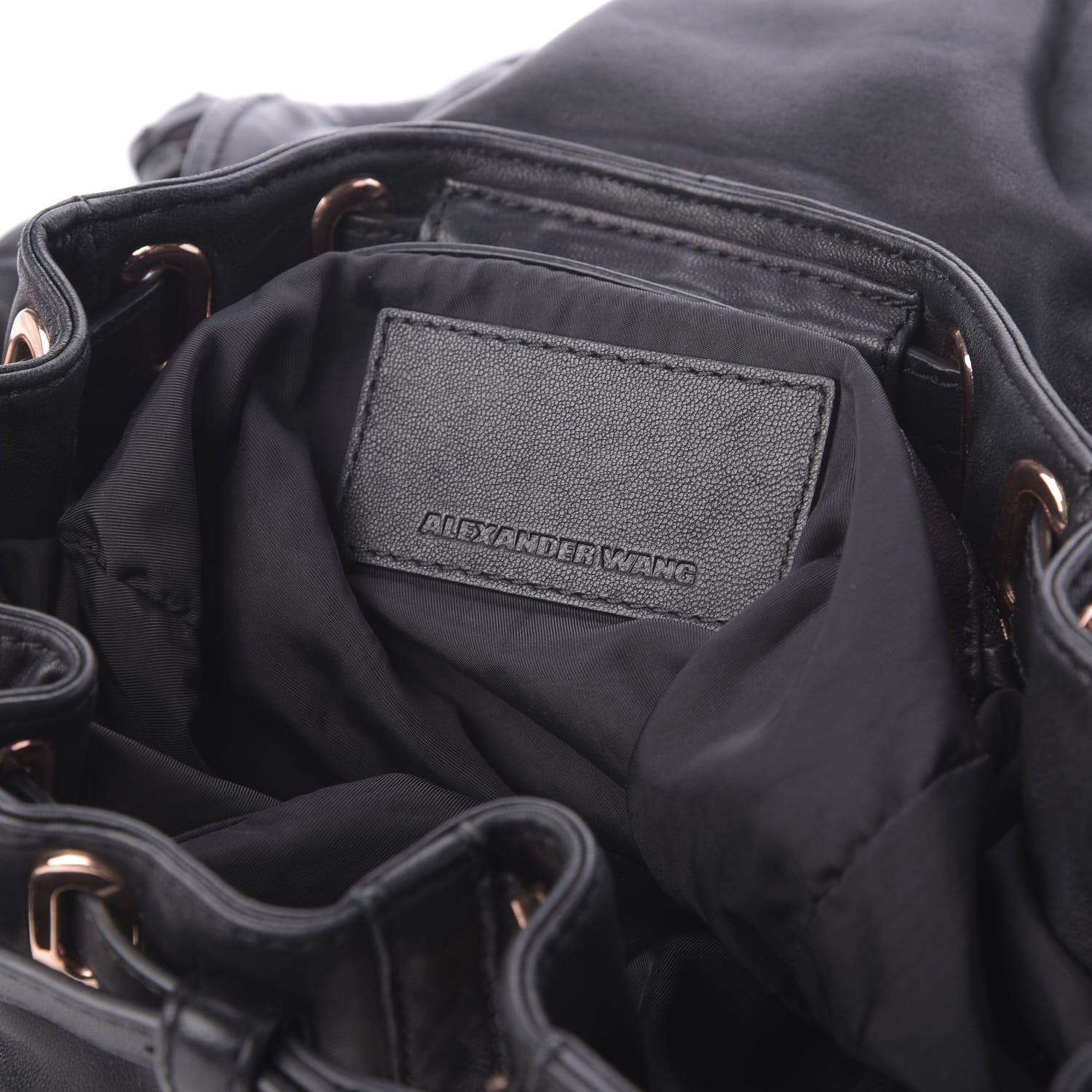 Alexander Wang Lambskin Marti Backpack Bag Washed Black Rose Gold Hardware 7 of 8