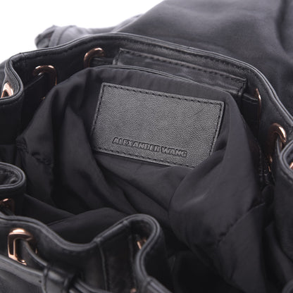 Alexander Wang Lambskin Marti Backpack Bag Washed Black Rose Gold Hardware 7 of 8