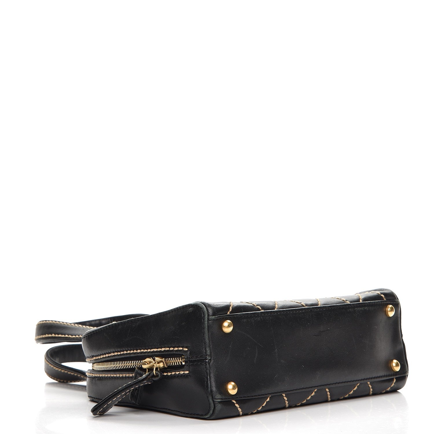 Chanel Calfskin Contrast Stitch Small Surpique Bowler Black 4 of 9