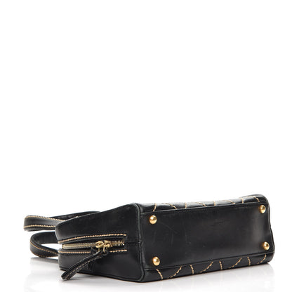 Chanel Calfskin Contrast Stitch Small Surpique Bowler Black 4 of 9