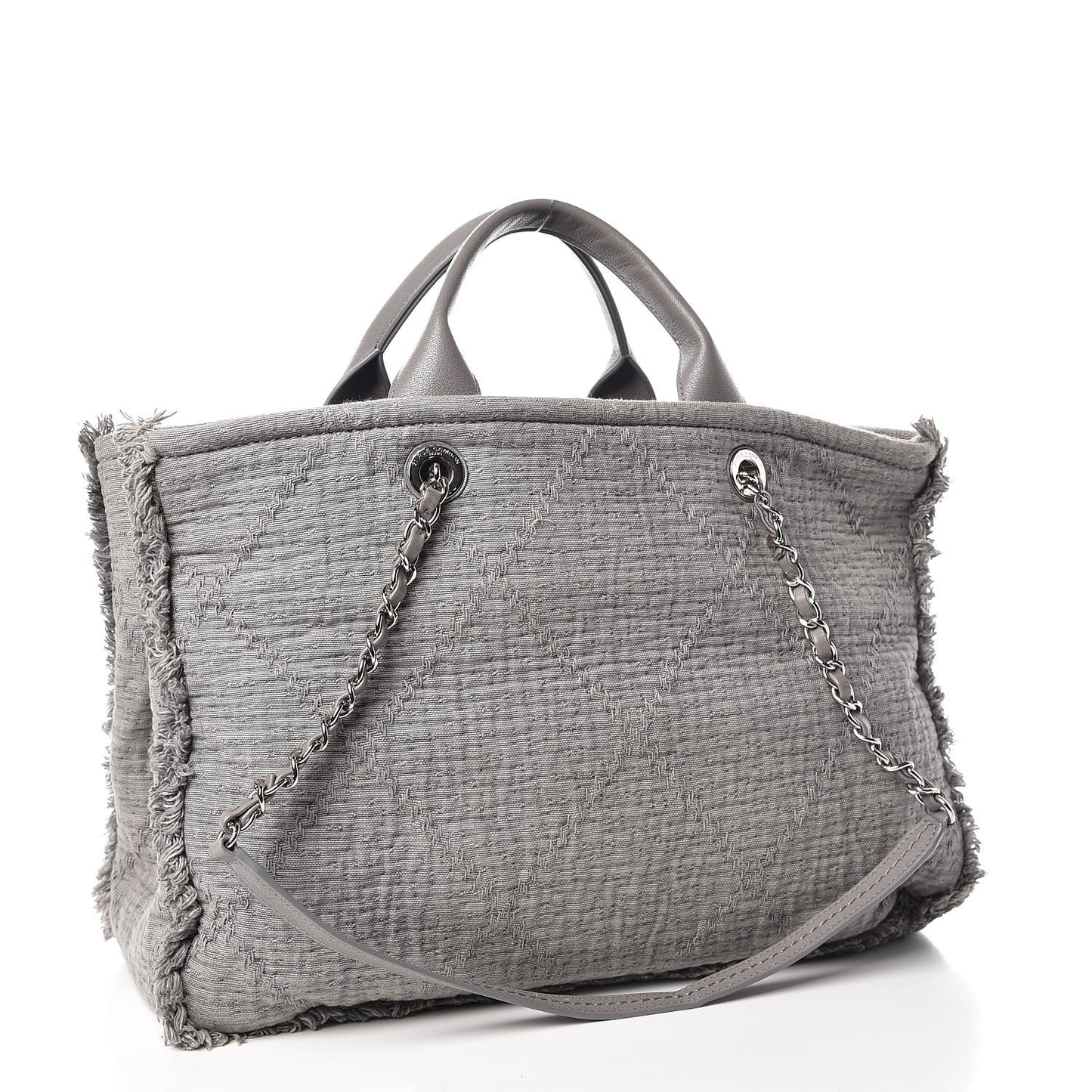 Canvas Large Double Face Shopping Tote Grey