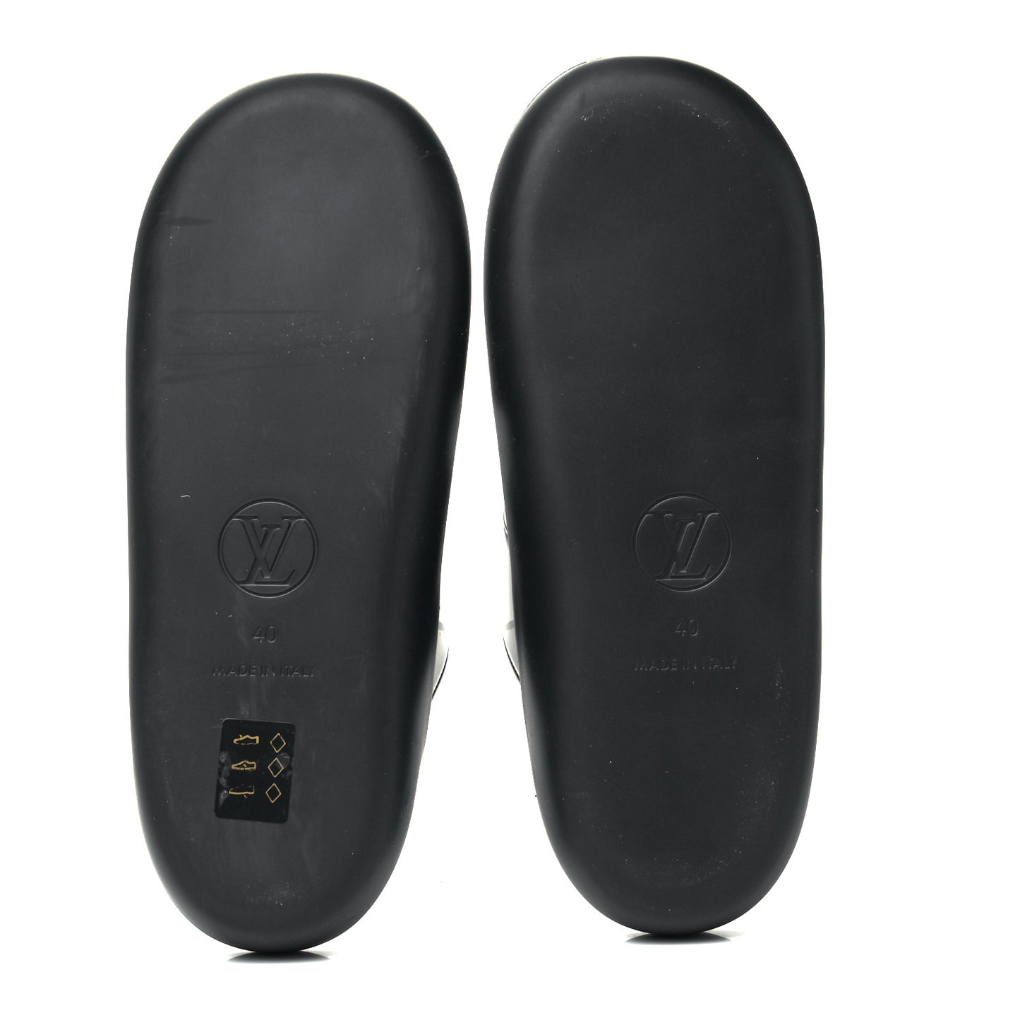 Monogram Sunbath Flat Mule Sandals 40 Black