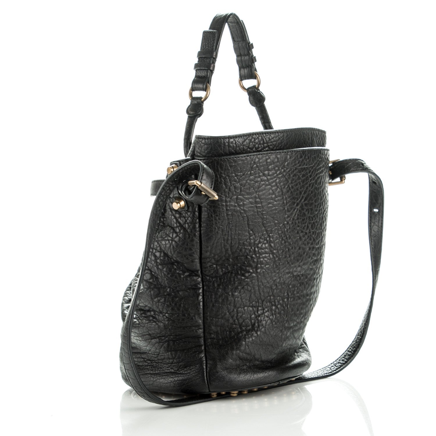 Alexander Wang Pebbled Lambskin Diego Bucket Black 3 of 8