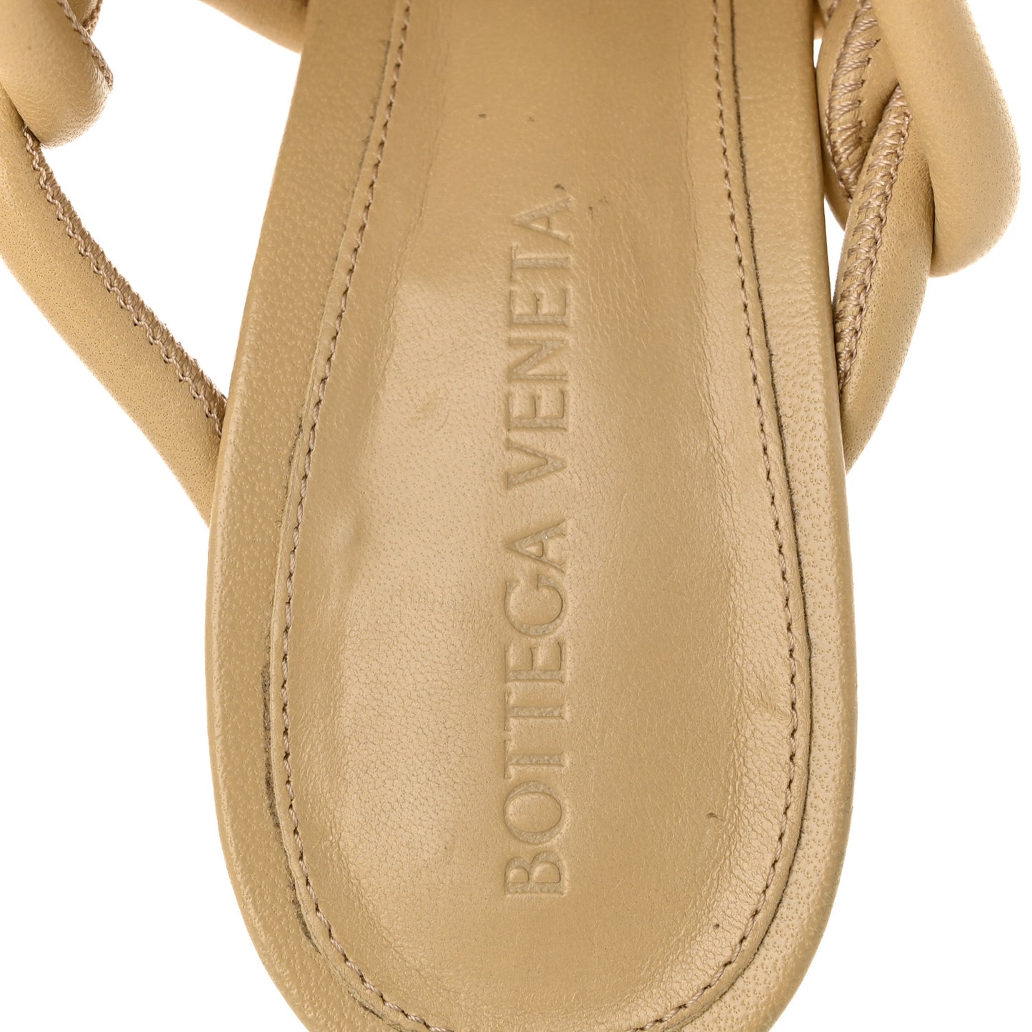 Nappa Weave Stretch Mule Sandals 37 Cane Sugar