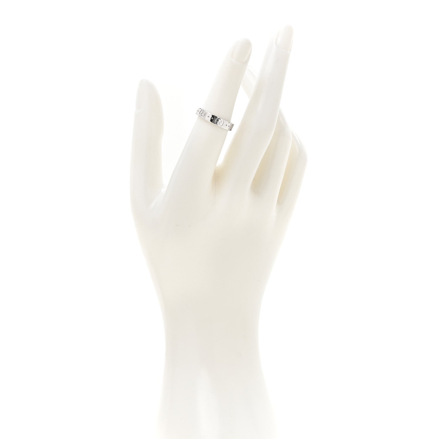 Gucci 18K White Gold 4mm Icon Thin Band Ring 52 6 2 of 6