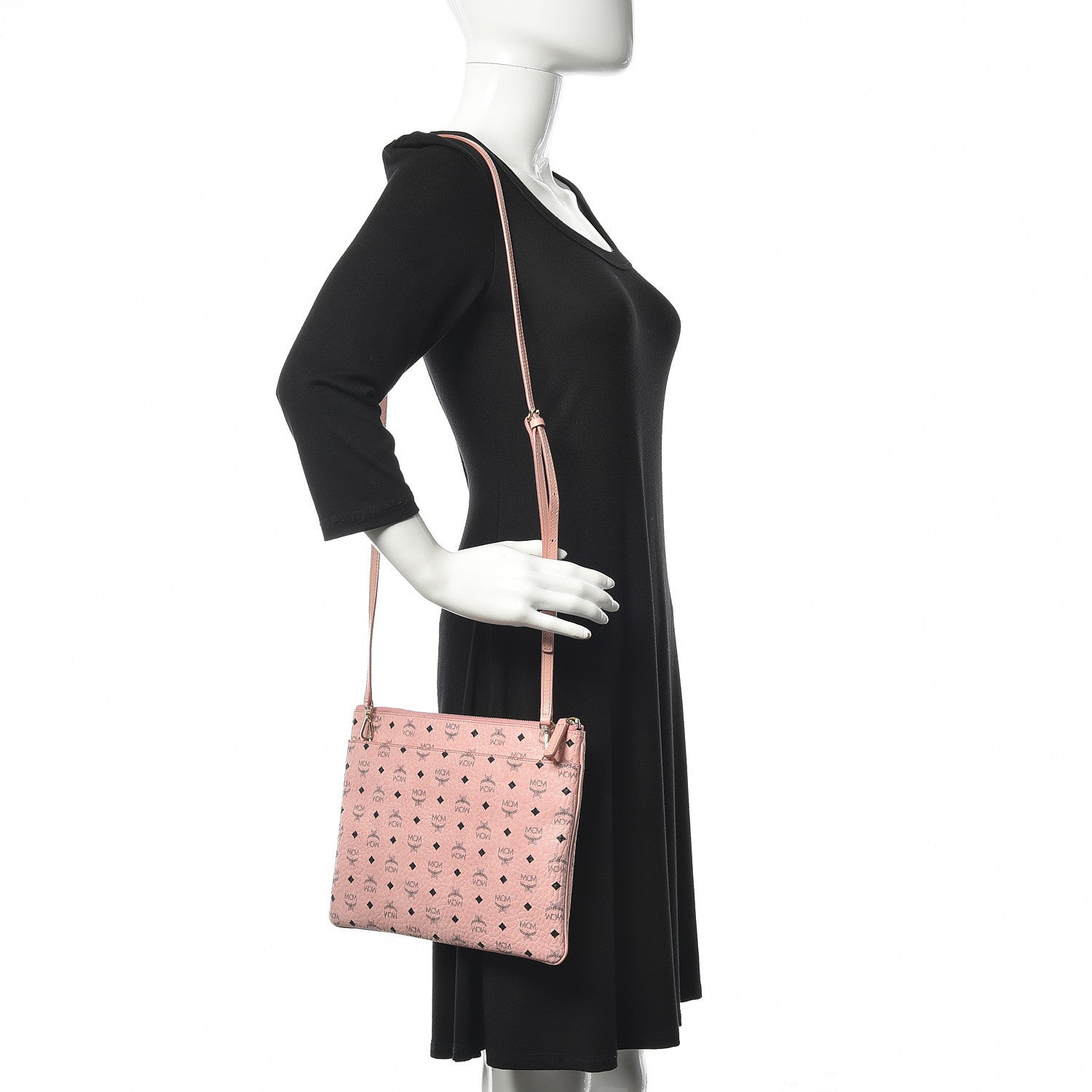 MCM Visetos Medium Crossbody Pouch Soft Pink 2 of 10