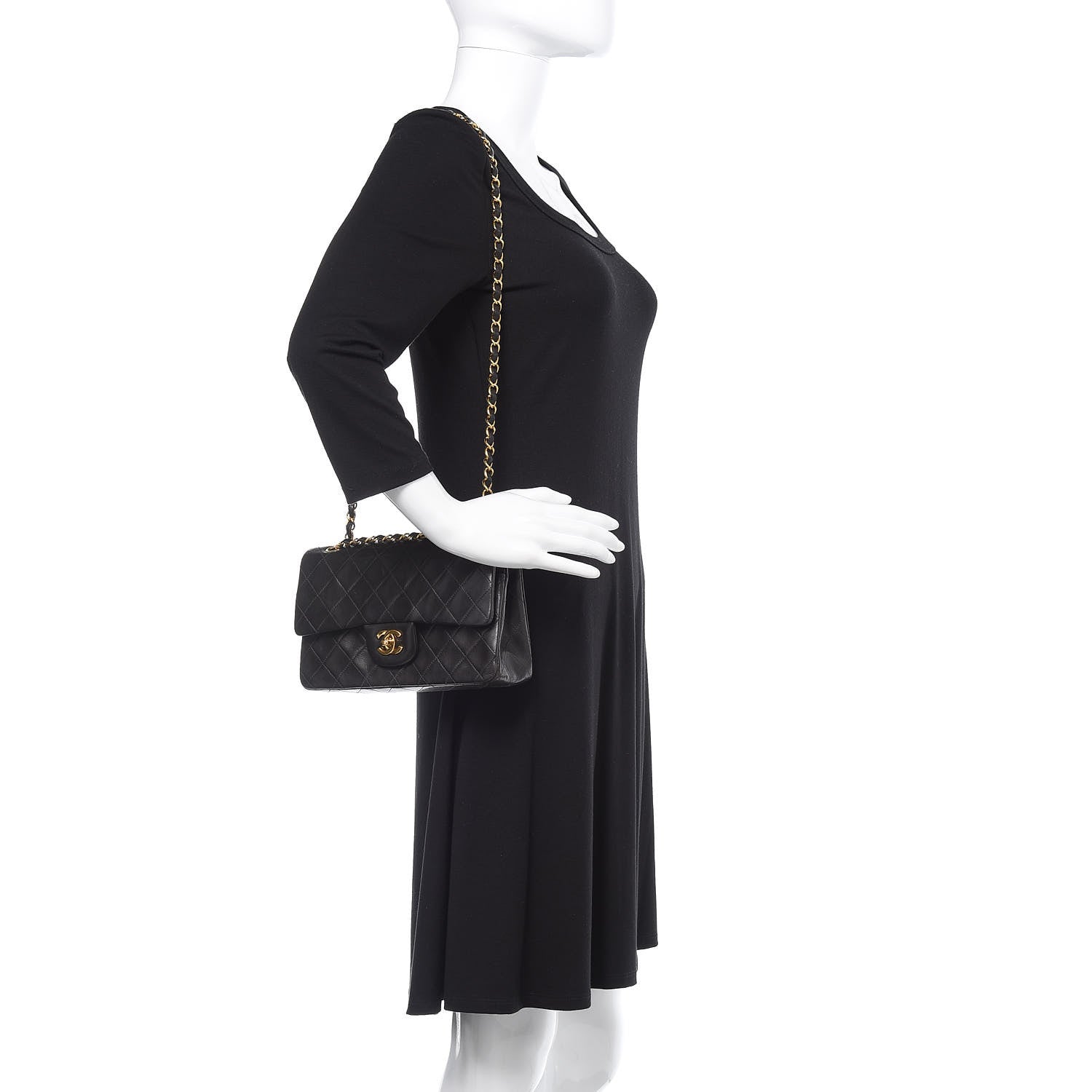 Chanel Lambskin Quilted Small Double Flap Black 2 of 12