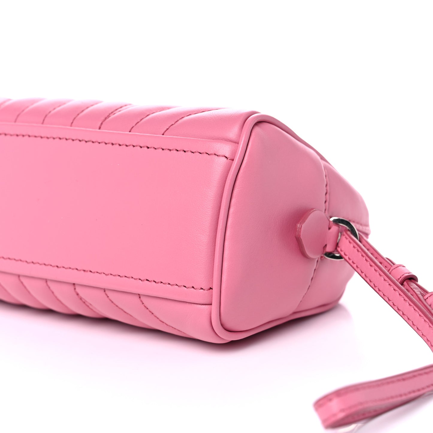 Soft Calfskin Impunture Diagramme Wristlet Pouch Begonia