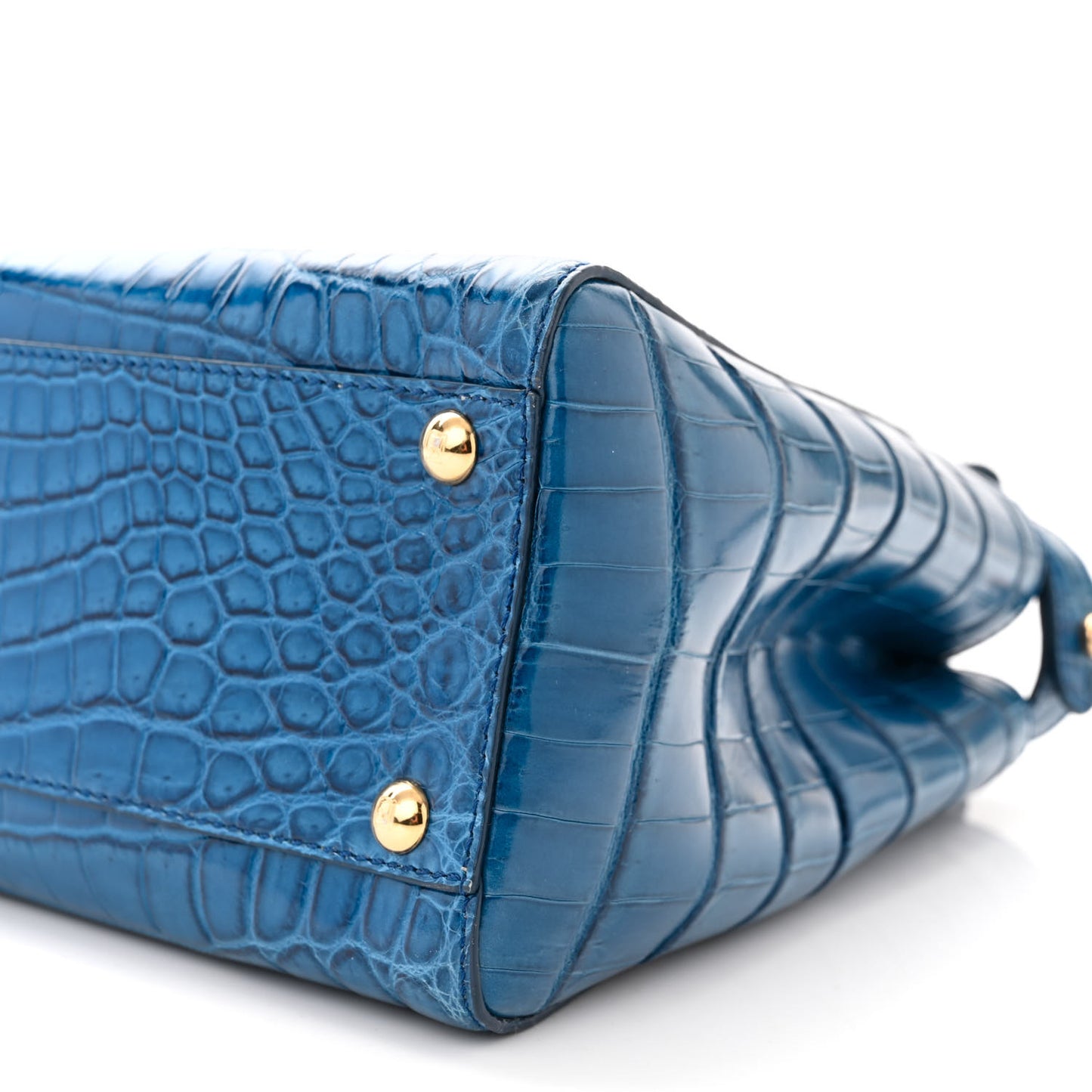 Shiny Crocodile Shiny Nappa Micro Peekaboo Iconic Satchel Blue