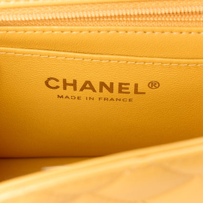 Chanel Lambskin Quilted Mini Top Handle Rectangular Flap Yellow 6 of 12