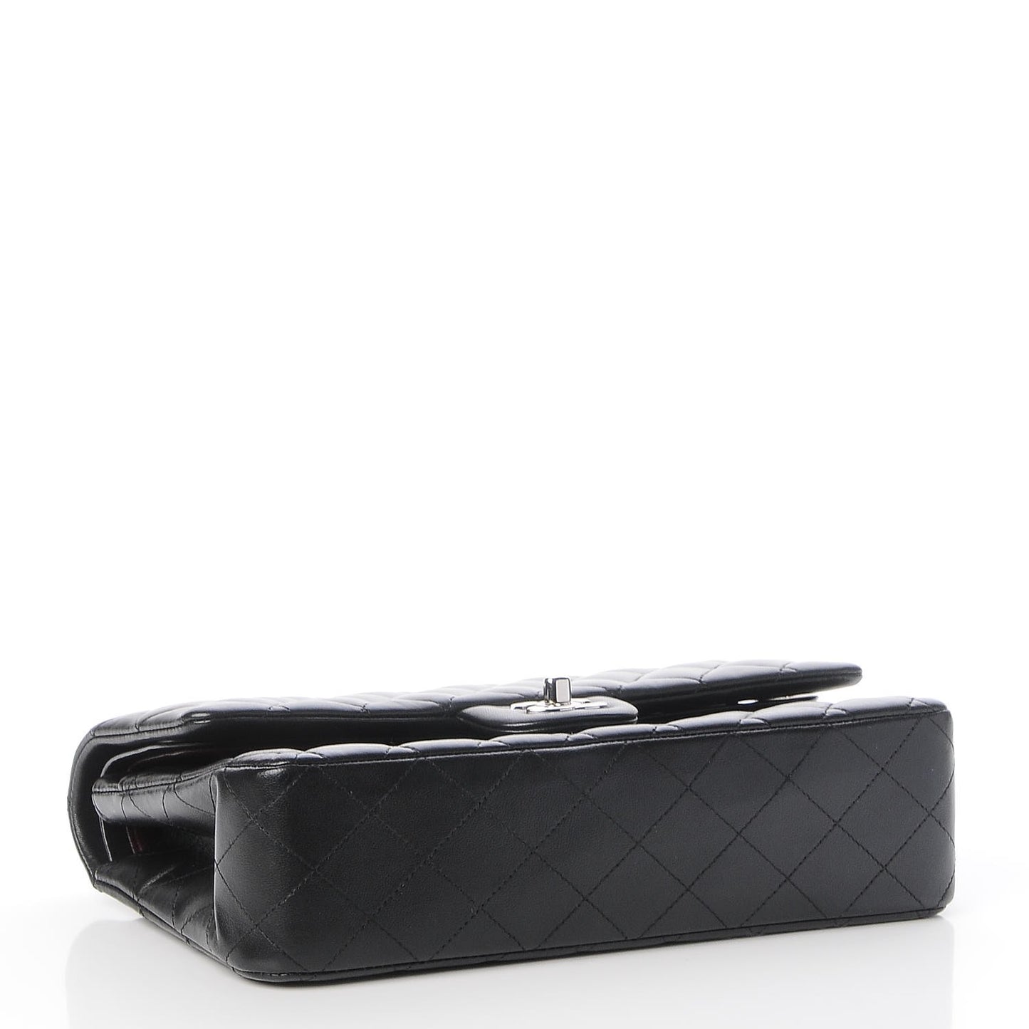Lambskin Quilted Medium Double Flap Black