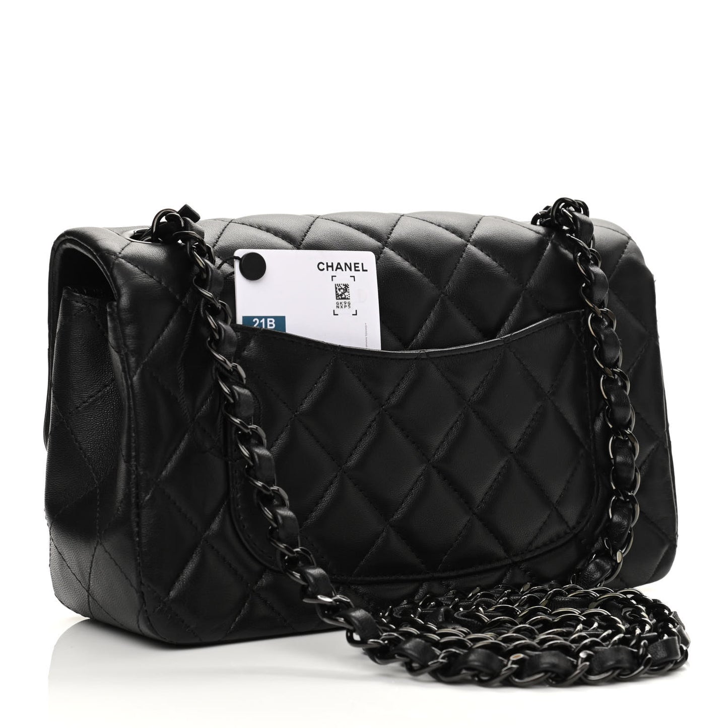 Lambskin Quilted Mini Rectangular Flap So Black