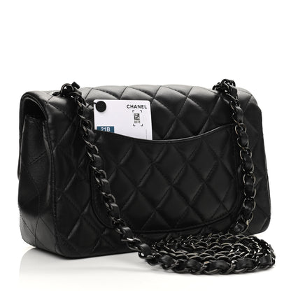 Chanel Lambskin Quilted Mini Rectangular Flap So Black 2 of 10