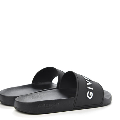 Givenchy Rubber Logo Pool Slide Sandals 39 Black 5 of 10
