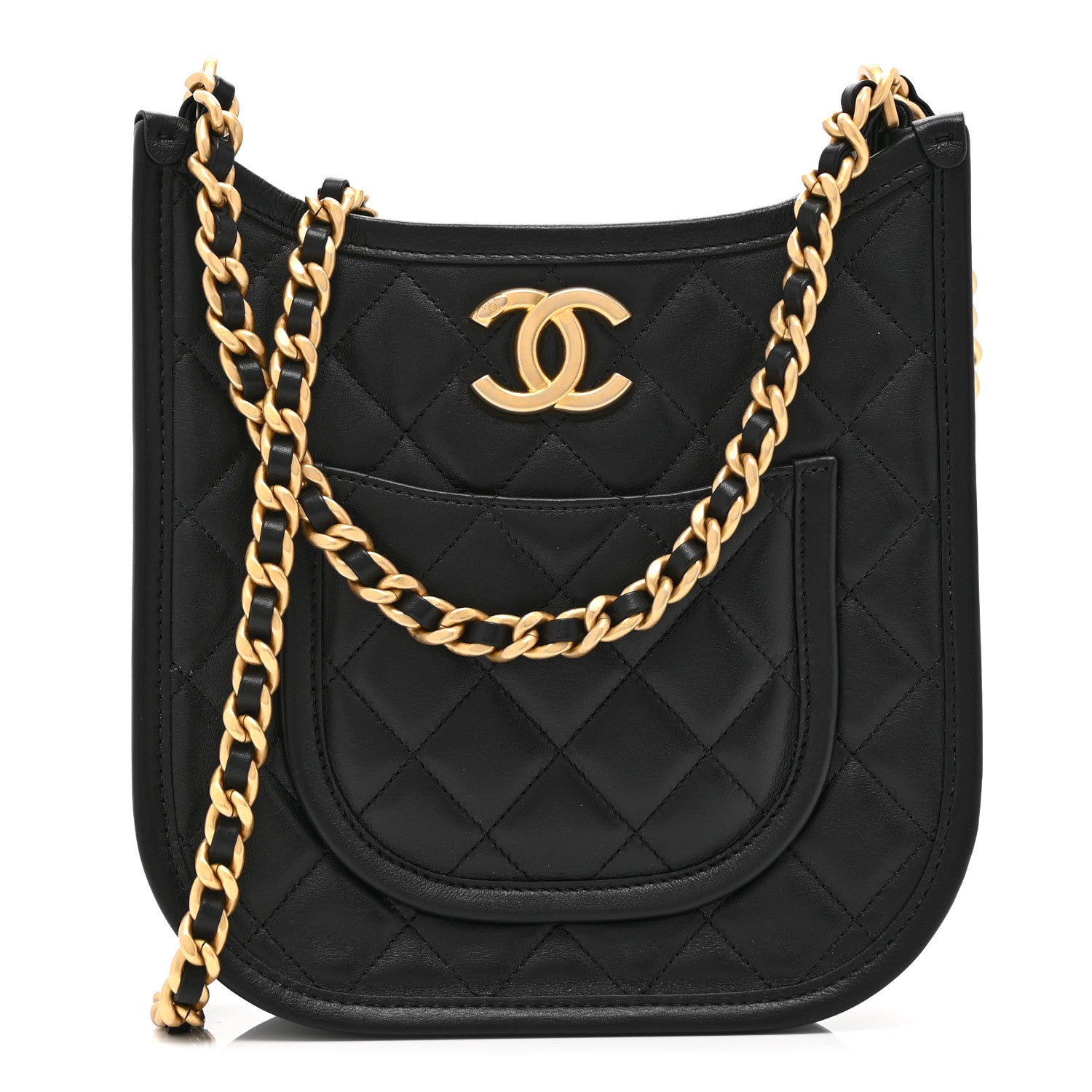Chanel Calfskin Quilted Small Hobo Black 1 of 10