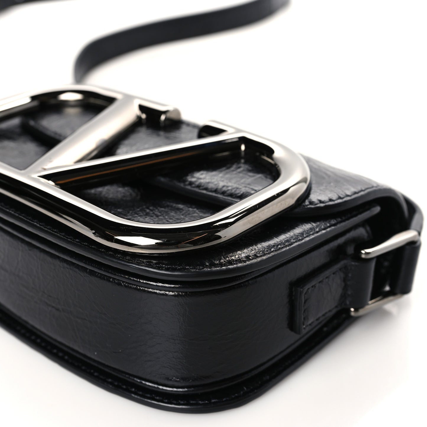 Brushed Calfskin Small Supervee Crossbody Bag Black