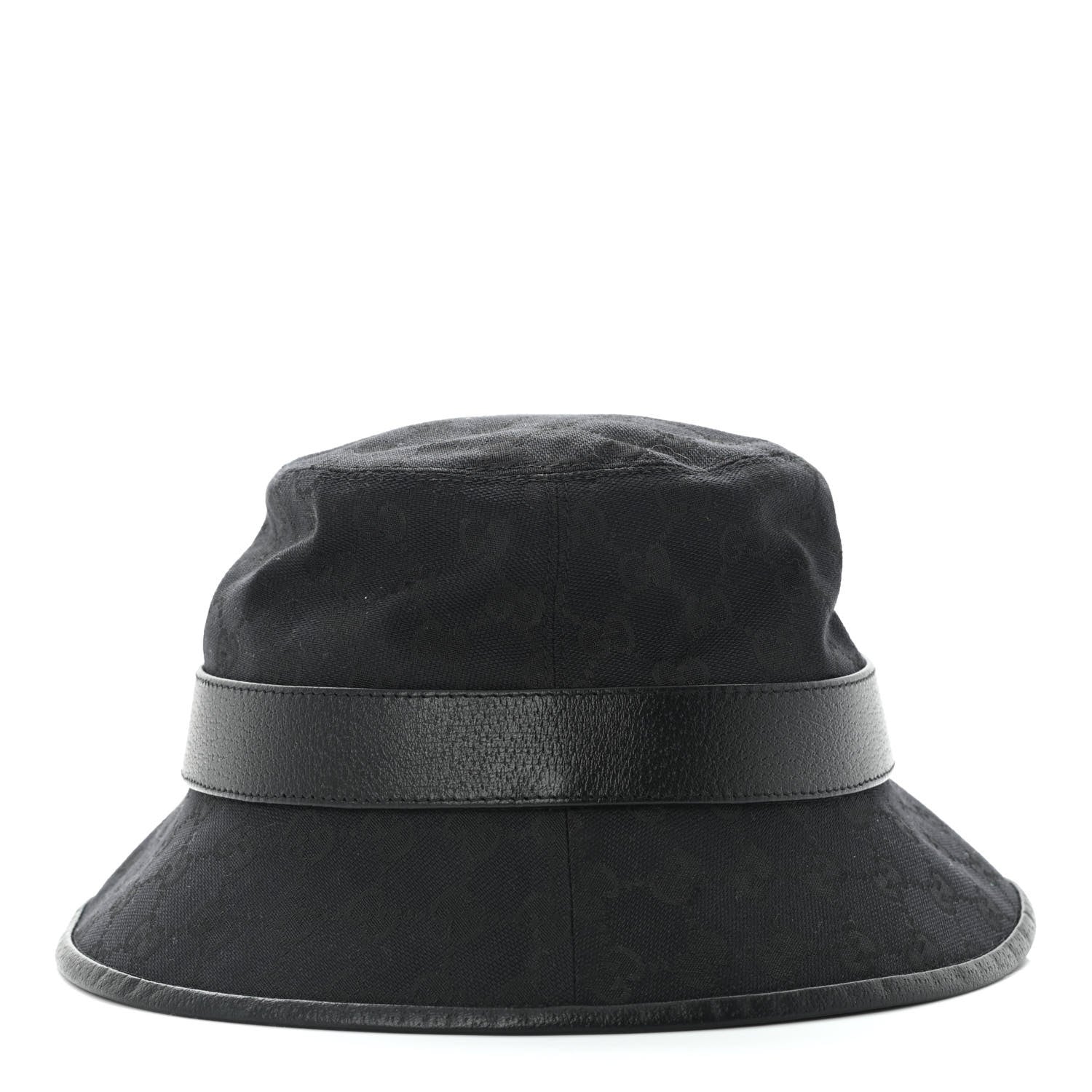 Gucci Monogram Textured Dollar Calfskin GG Jago Bucket Hat Black 5 of 9