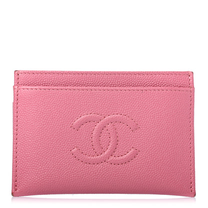 Chanel Caviar Timeless CC Card Holder Pink 1 of 4