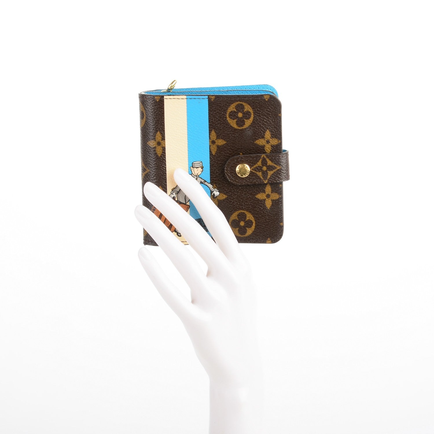 Louis Vuitton Monogram Groom Compact Zip Wallet Blue 2 of 7