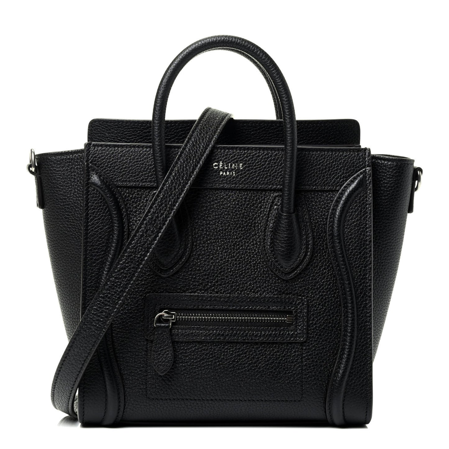 Drummed Calfskin Nano Luggage Black