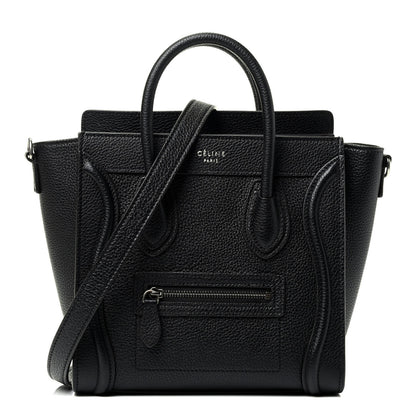 Celine Drummed Calfskin Nano Luggage Black 1 of 4