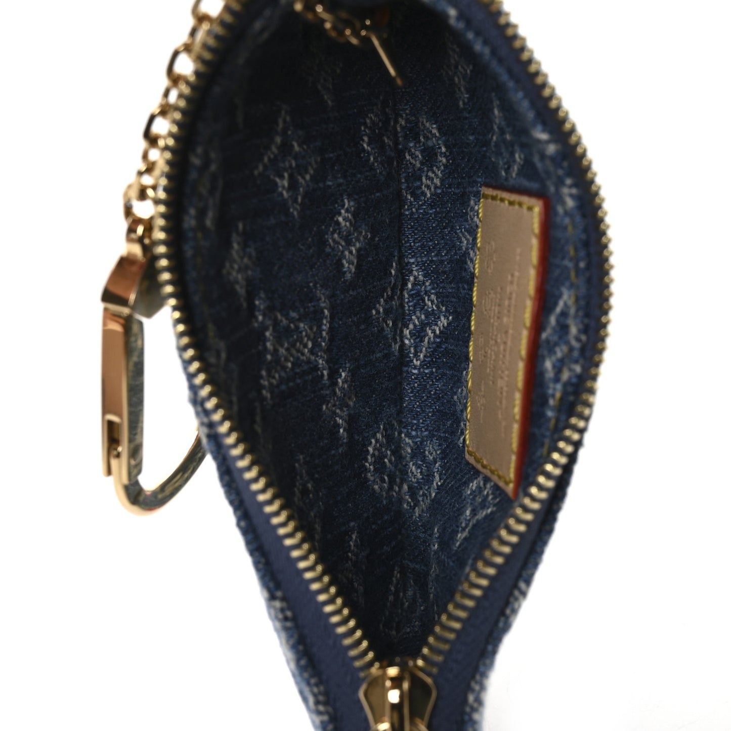LV X TM Monogram Denim Cerises Key Pouch Blue
