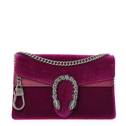 Gucci Velvet Super Mini Dionysus Shoulder Bag Fuchsia Violet Cyclamen 1 of 6