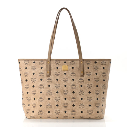 MCM Visetos Medium Anya Shopper Tote Beige 3 of 9