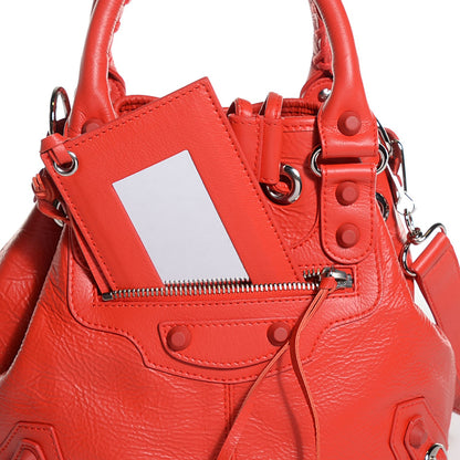 Balenciaga Matte Goatskin Rubber Covered Classic Hardware Mini Pompon Rouge Coquelicot Rouge Braise 11 of 11
