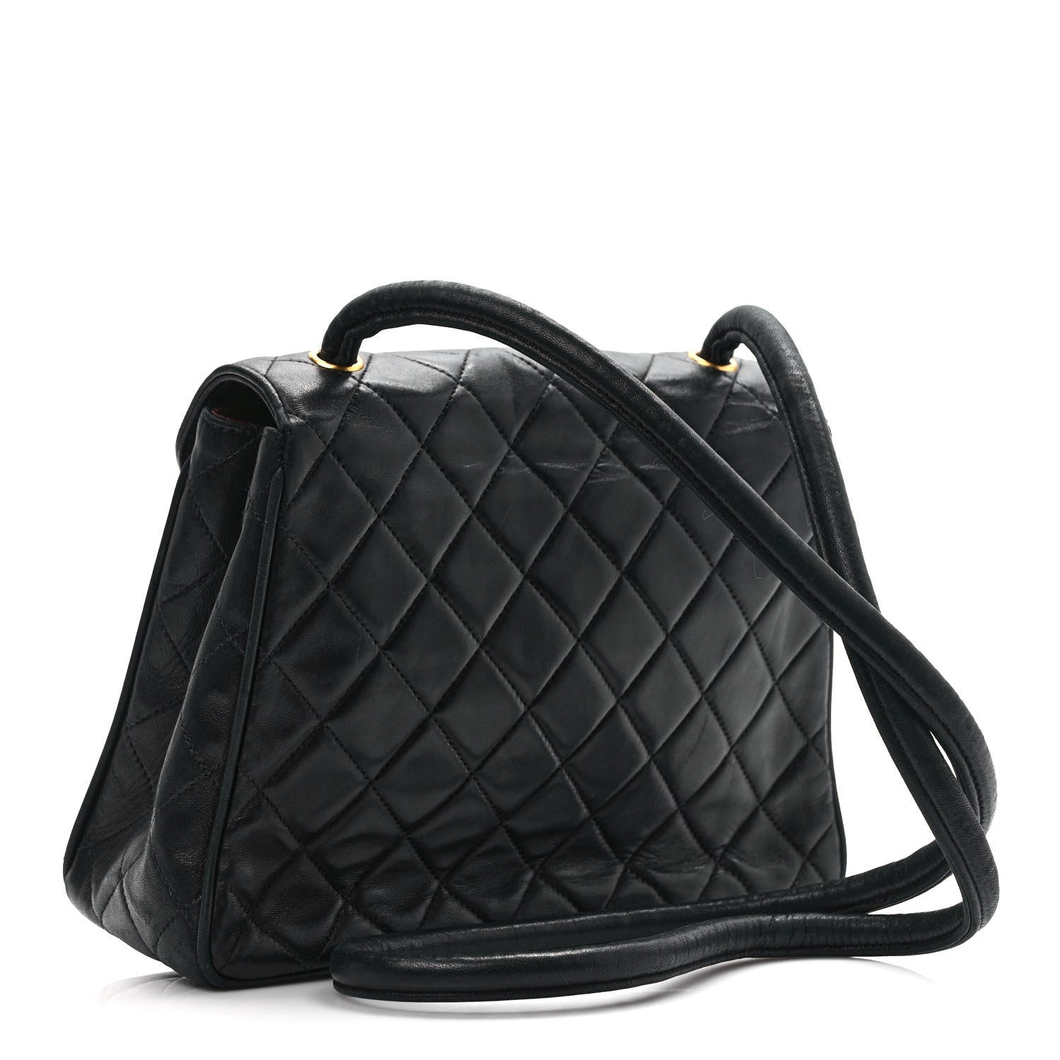 Chanel Lambskin Quilted CC Flap Shoulder Bag Black 2 of 11