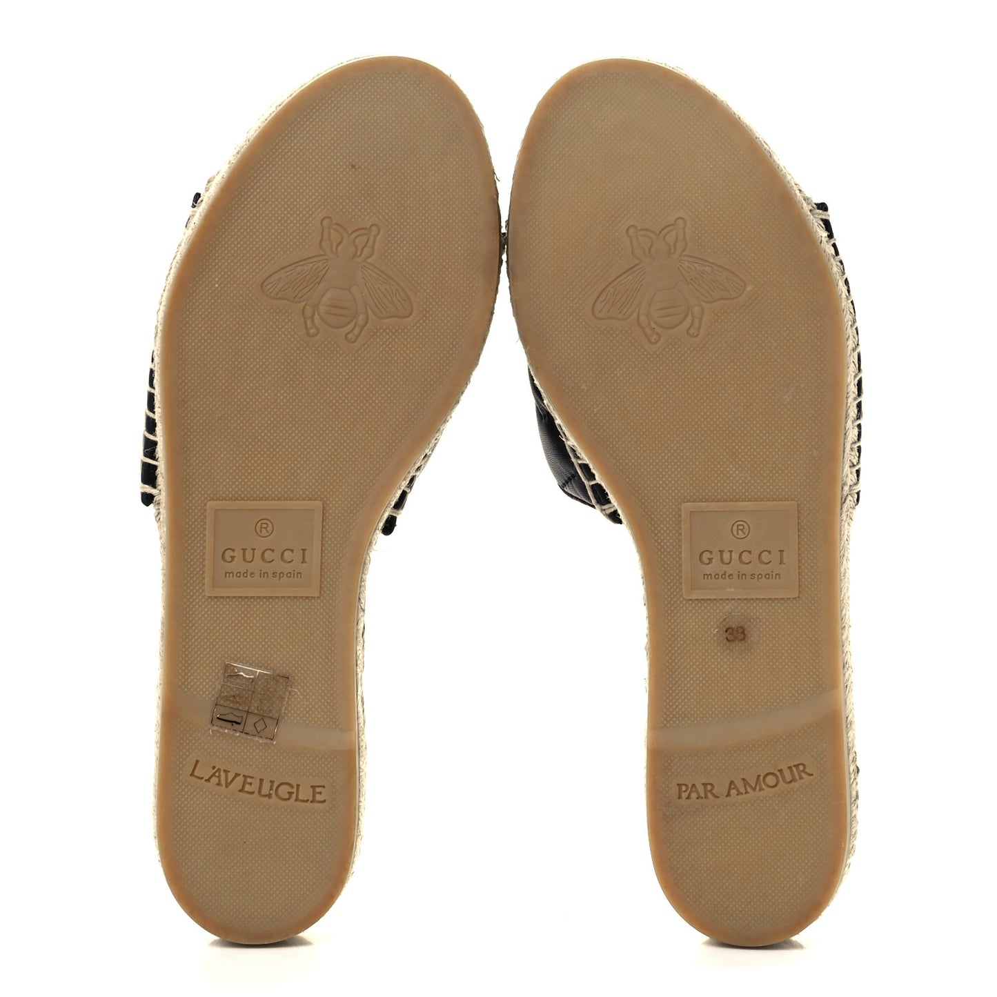 Nappa Matelasse GG Marmont Espadrille Slide Sandals 38 Black