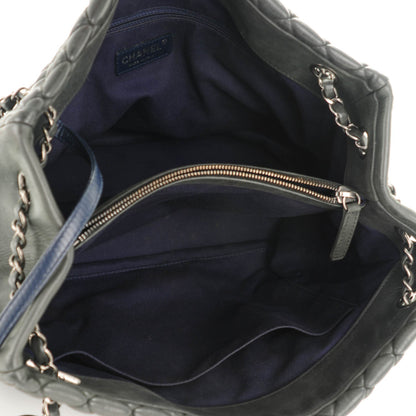 Chanel Iridescent Calfskin Quilted New Bubble North South Tote Dark Grey 5 of 7