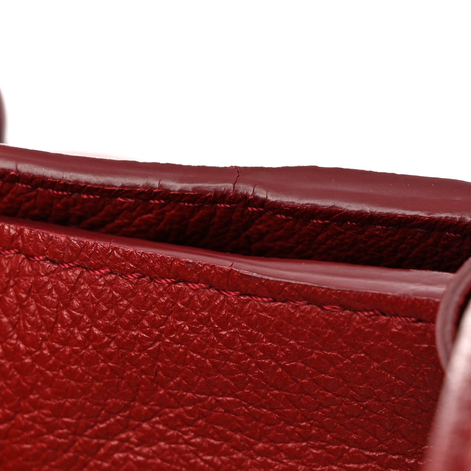 Delvaux Grained Calfskin Le Pin Tote Red 11 of 16