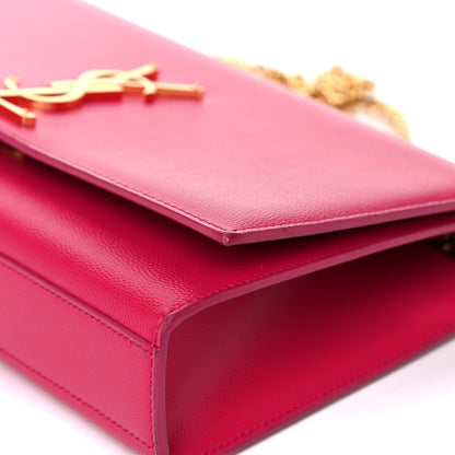Saint Laurent Grain De Poudre Medium Monogram Kate Satchel Lipstick Fuchsia 11 of 18