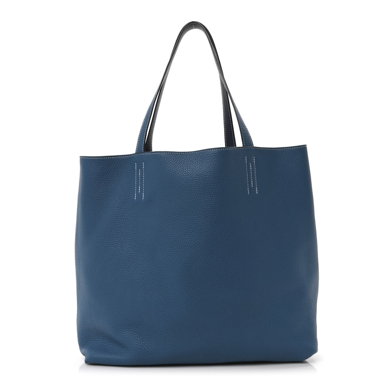 Hermes Taurillon Clemence Double Sens 45 Reversible Tote Bleu Izmir Bleu Saphir 1 of 15