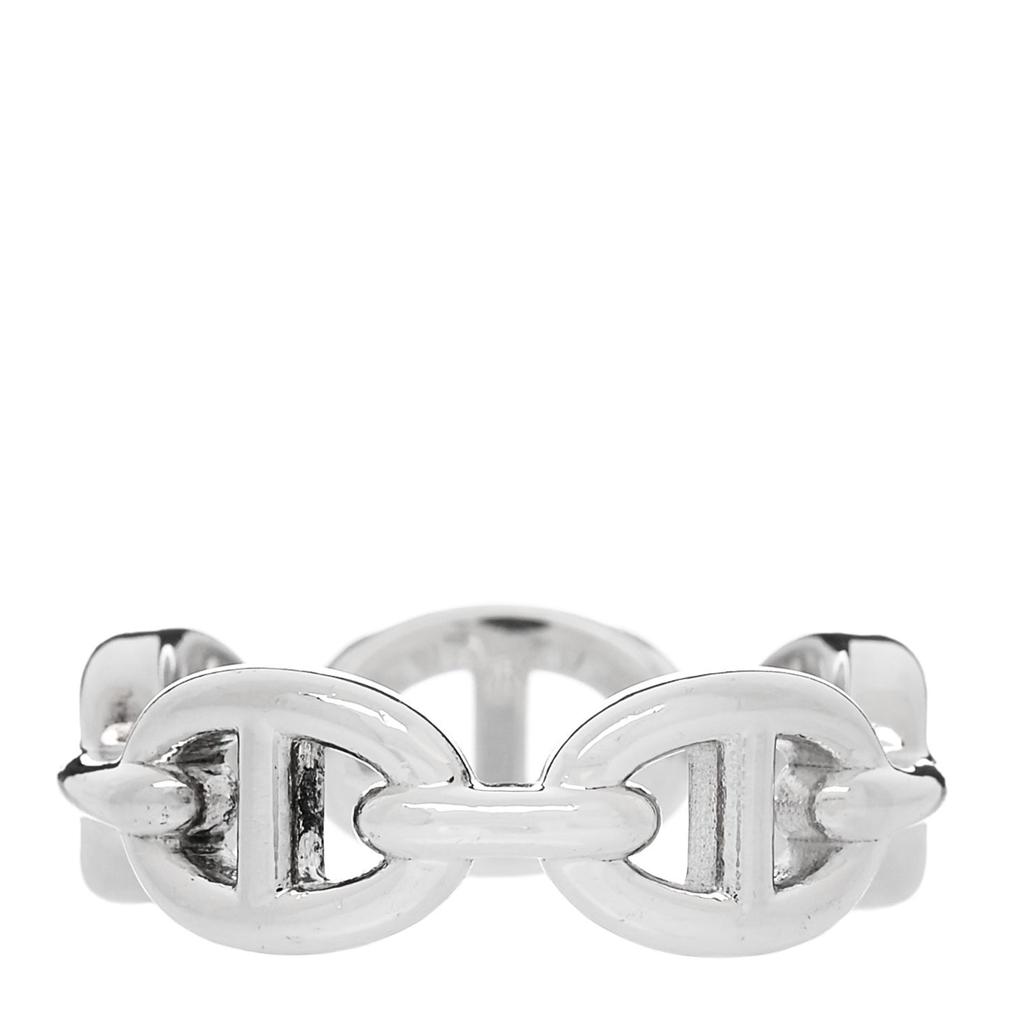 Sterling Silver PM Chaine d'Ancre Enchainee Band Ring 53 6.5