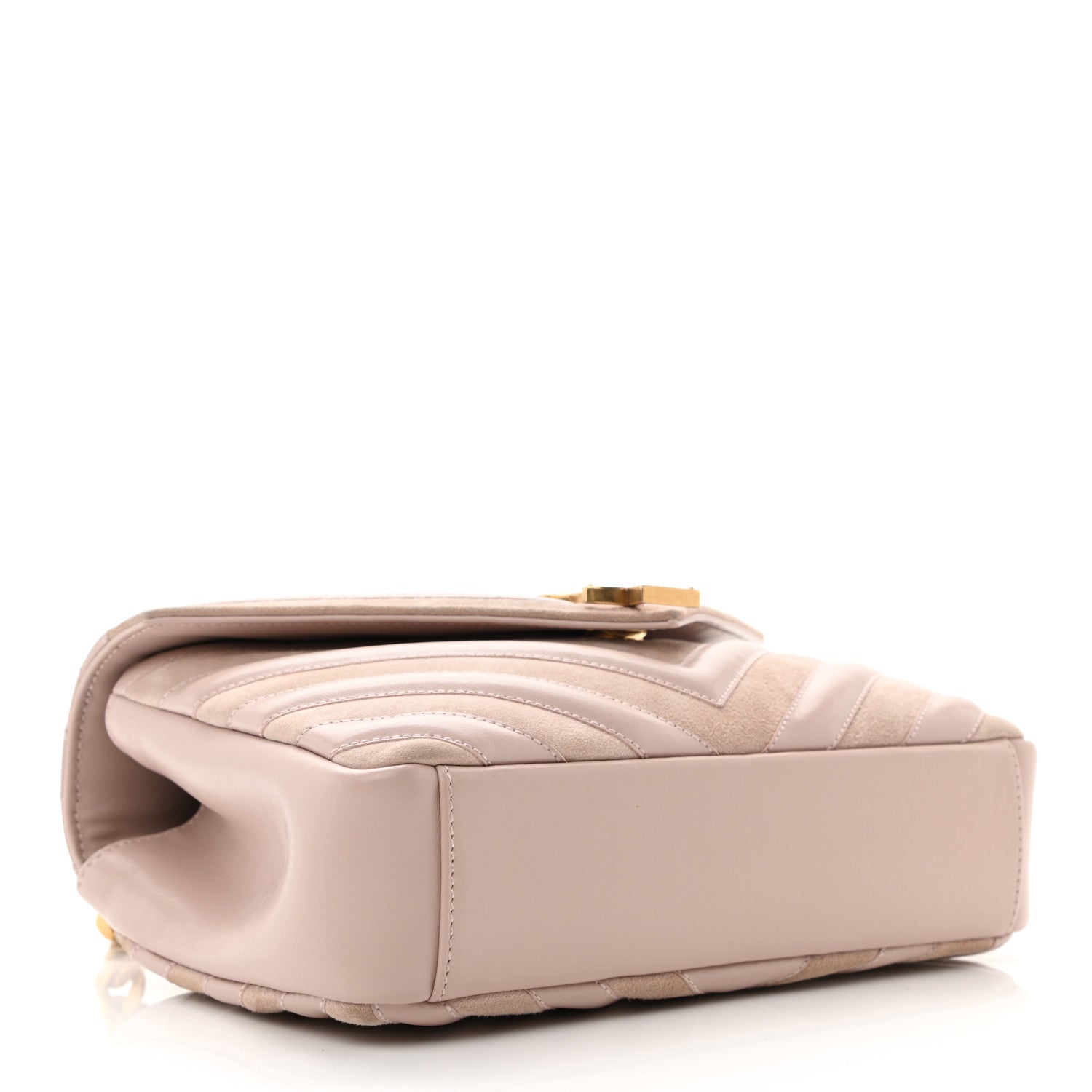 Saint Laurent Calfskin Suede Matelasse Chevron Medium Monogram College Bag Rose Poudre 4 of 13