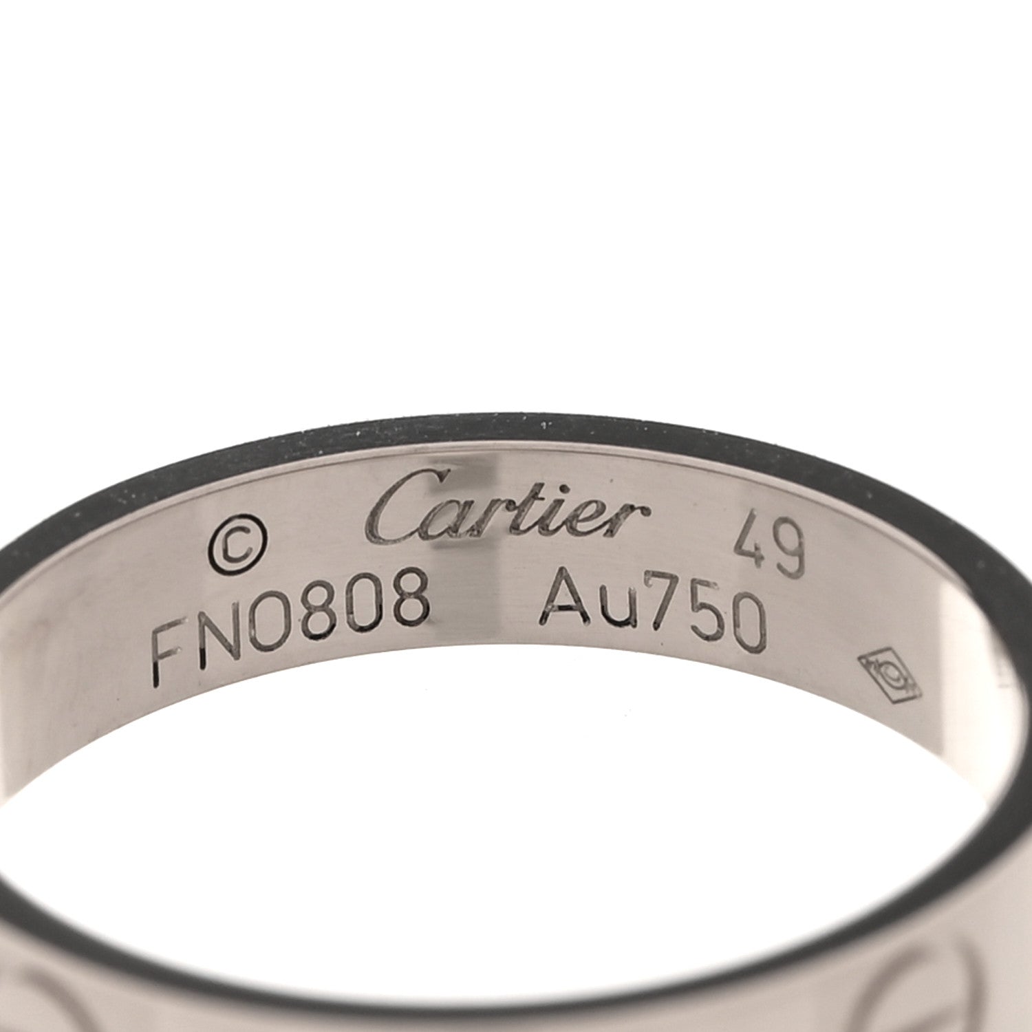 Cartier 18K White Gold 3.5mm LOVE Wedding Band Ring 49 5 4 of 5