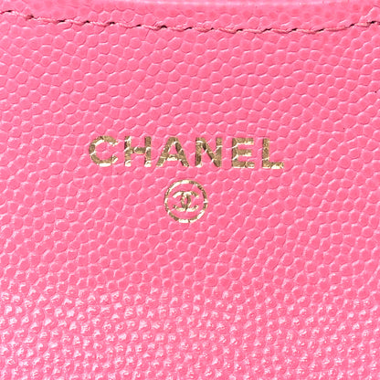 Chanel Caviar Quilted Flap Card Holder Wallet Pink 6 of 15