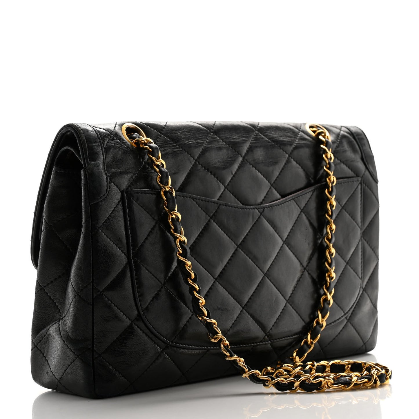 Lambskin Quilted Medium Single Flap Black