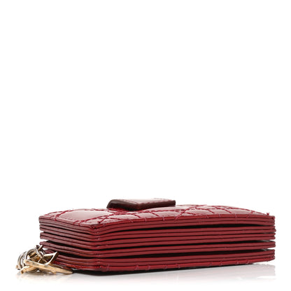 Christian Dior Patent Cannage Lady Dior 5-Gusset Card Holder Scarlet 4 of 8