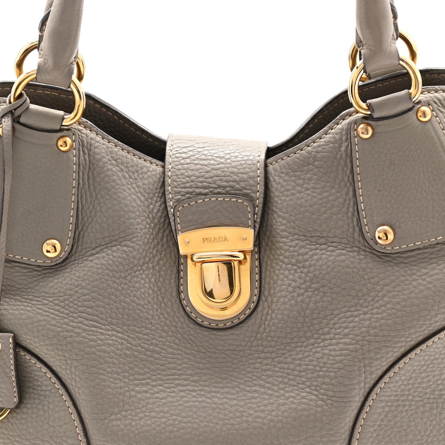 Vitello Daino Pushlock Tote Argilla