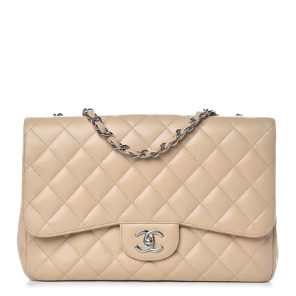 Chanel Caviar Quilted Jumbo Single Flap Beige Clair 1 of 16