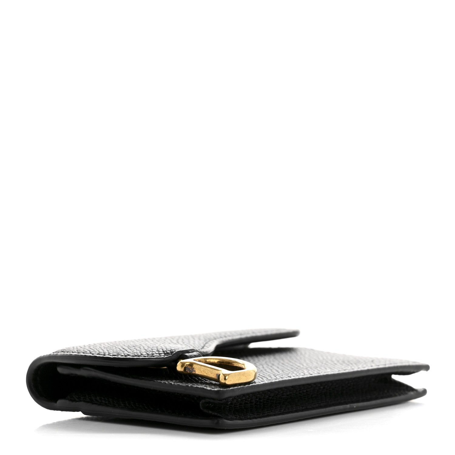 Christian Dior Grained Calfskin Saddle Card Holder Black 4 of 8