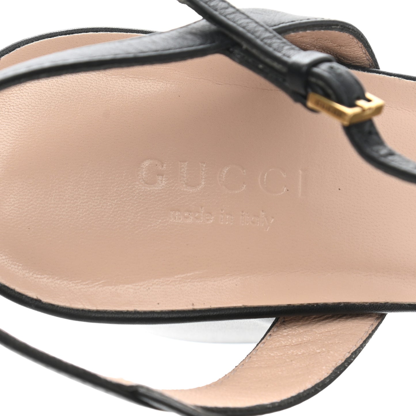 Lifford Calfskin GG Marmont Ankle Wrap 75mm Sandals 36.5 Black