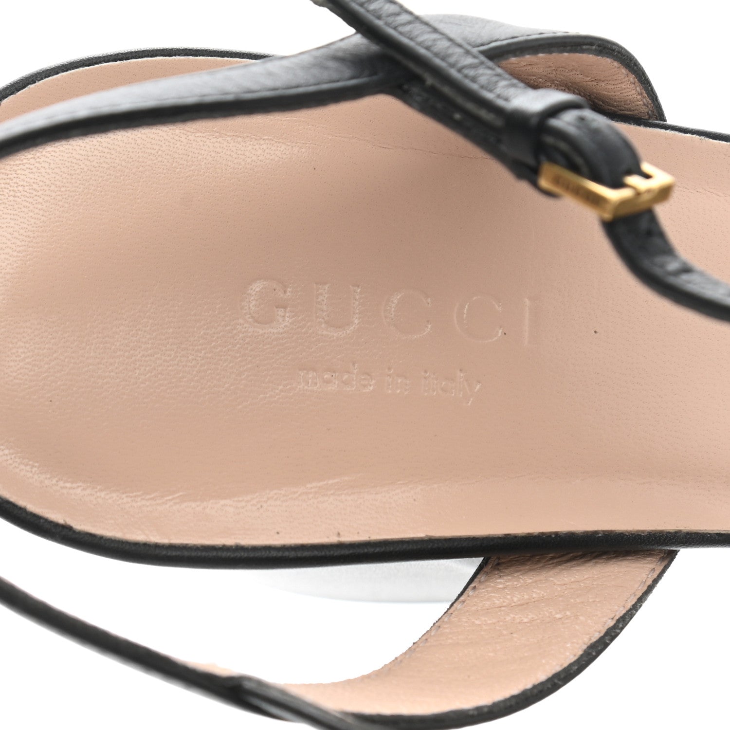 Gucci Lifford Calfskin GG Marmont Ankle Wrap 75mm Sandals 36.5 Black 8 of 9