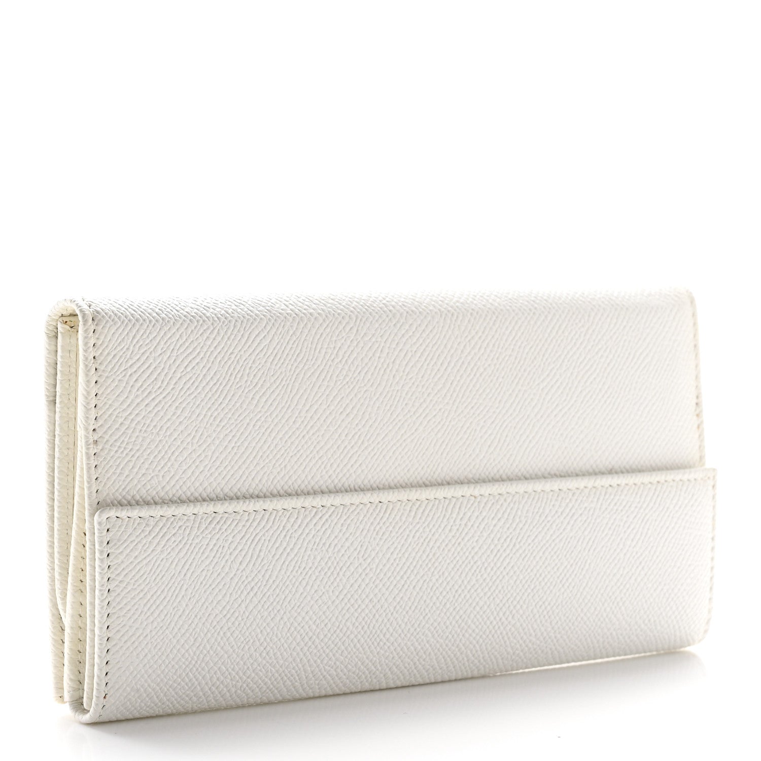 Valentino Garavani Grainy Calfskin Crystal Flap Wallet White 3 of 13